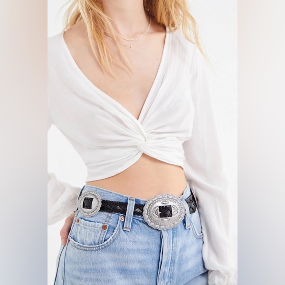 Urban Outfitters White Twist Blouse